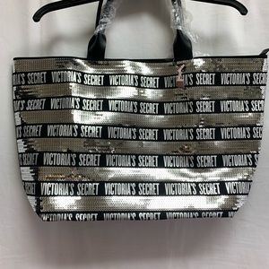 Victoria’s Secret sequin NWT carryall tote wristlet included
